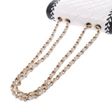 CHANEL Chanel Matrasse Chain Shoulder White / Black Gold Bracket Women's Curf Shoulder Bag A-Rank Used Silgrin