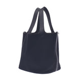 Hermes Hermes Picon Tgm黑色银色支架□H-ingraved（2004年左右）男女皆宜的毛线灰/皮革手提包B排名使用水池