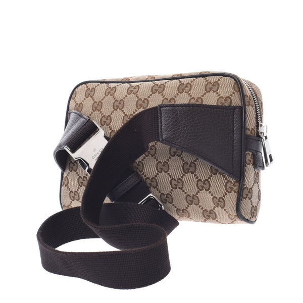Gucci Gucci GG Pattern Outlet West Bag带袋米色/暗棕色449174男女皆宜的GG帆布车身包A-Rank使用Silgrin