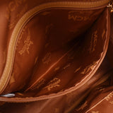 MCM emblem backpack studs camel Unisex Leather Backpack day pack