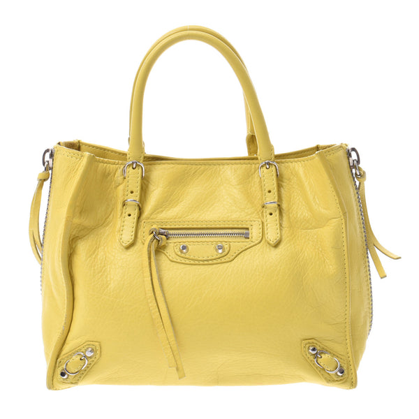 Balenciaga Valenciaga The Paper Mini 2way Bag Yellow 357333 Women's Curf Handbag B Rank Used Silgrin