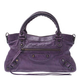 BALENCIAGA Valenciaga The First 2way Bag Purple Women's Curf Handbag B Rank Used Silgrin