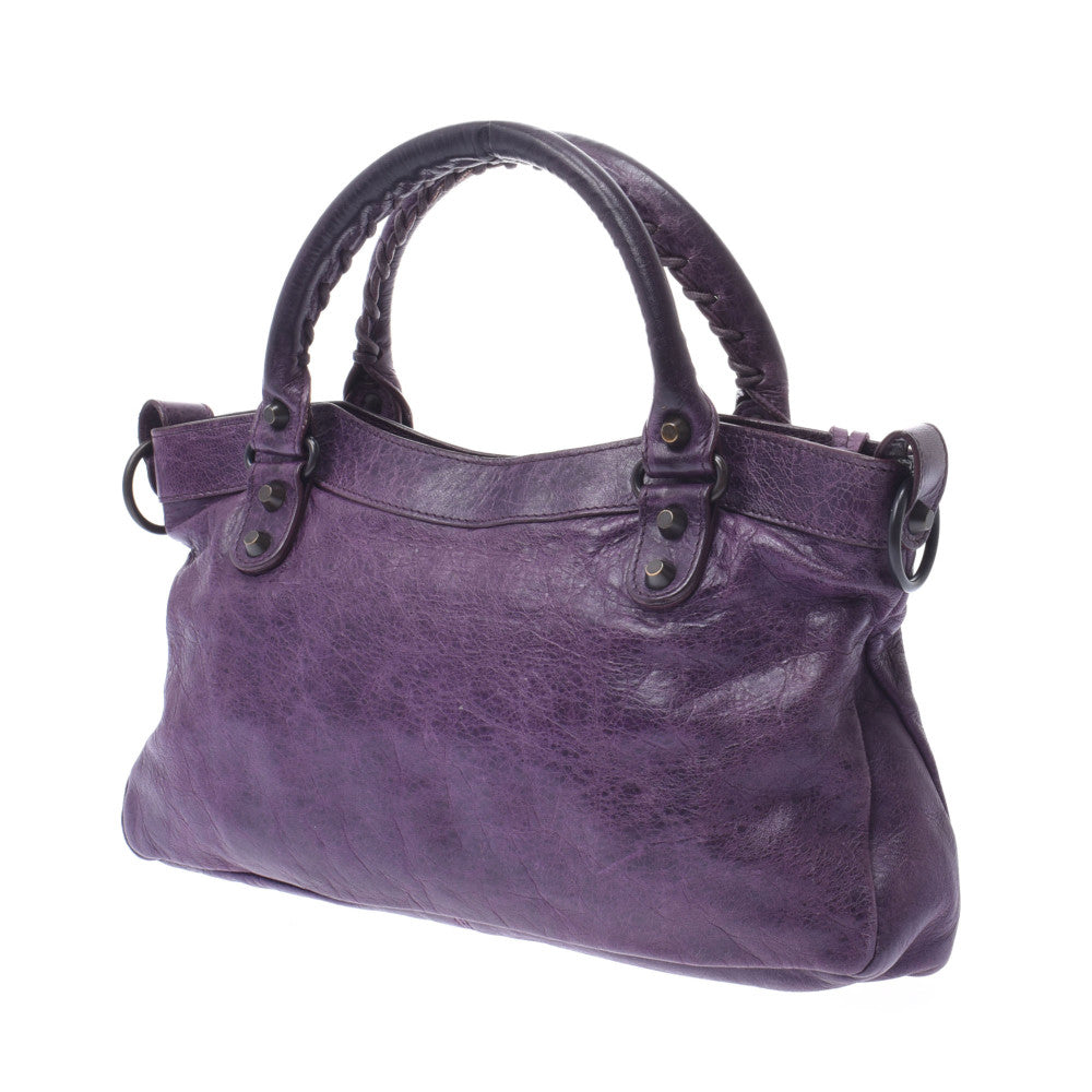 ☆超人気☆ バレンシアガ ザ ファースト 2way ハンドバッグ パープル バレンシアガザ・ファースト 2WAYバッグ パープル レディース カーフ