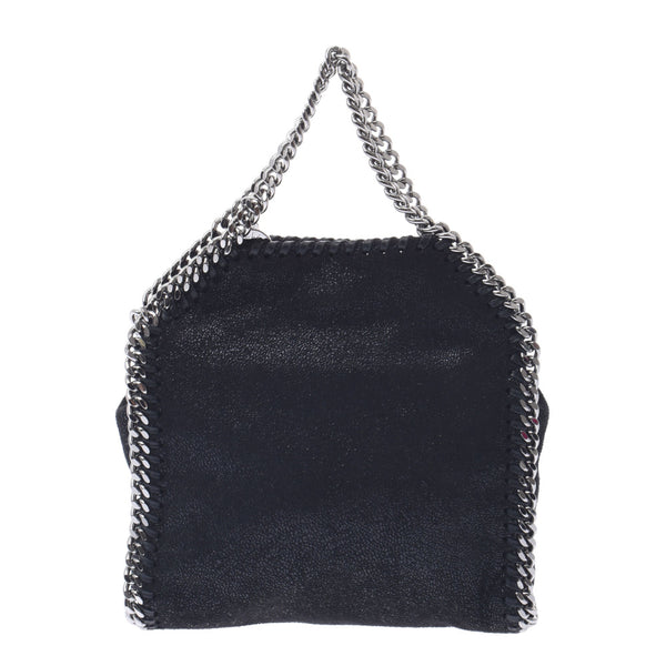 Stella McCartney Stella McCartney Falabella tie chain handbag black silver hardware ladies fake leather 2WAY bag a-rank silver accessories