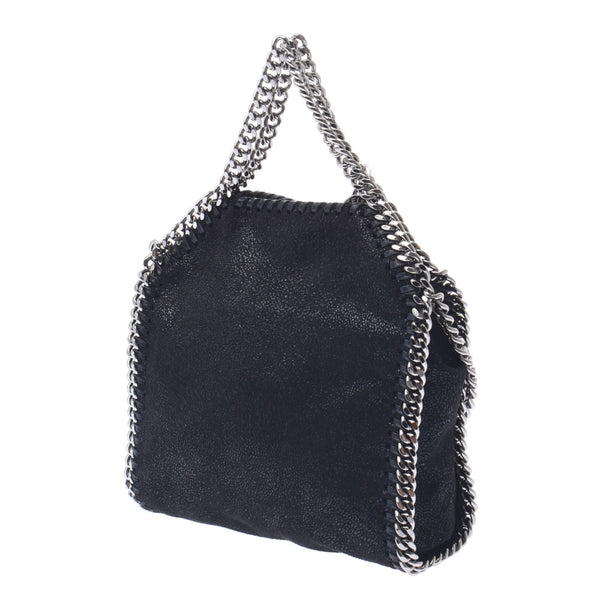 Stella McCartney Stella McCartney Falabella tie chain handbag black silver hardware ladies fake leather 2WAY bag a-rank silver accessories