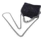 Stella McCartney Stella McCartney Falabella tie chain handbag black silver hardware ladies fake leather 2WAY bag a-rank silver accessories