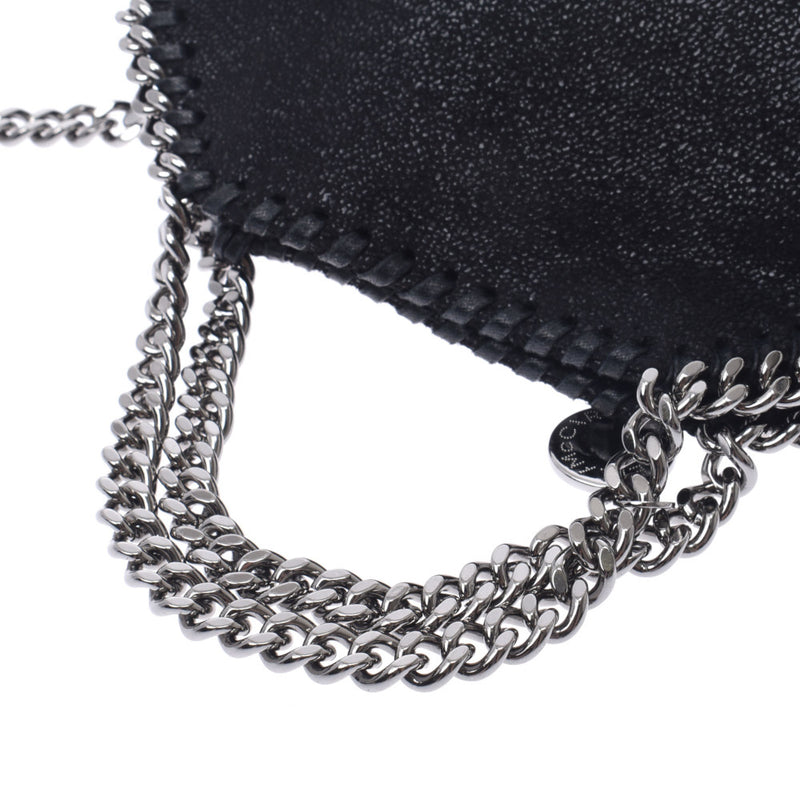 Stella McCartney Stella McCartney Falabella tie chain handbag black silver hardware ladies fake leather 2WAY bag a-rank silver accessories