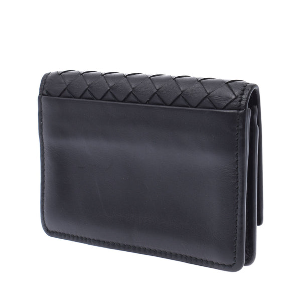 Bottegaveneta Bottega Veneta Intrechart Name Stillers Black Unisex Leather Card Case A Rank Used Silgrin