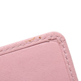 Jimmy Choo Jimmy Choom Compact钱包铆钉粉红金支架女式皮革三折钱包B等级使用Silgrin
