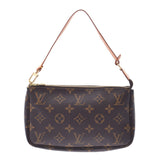 LOUIS VUITTON Monogram Pochette附件棕色M51980女士Monogram帆布附件袋A级二手Ginzo