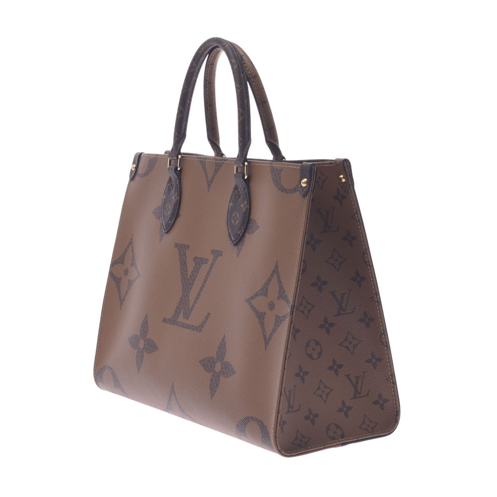 LOUIS VUITTON ルイヴィトン モノグラム リバース オンザゴーMM 2WAYバッグ ブラウン M45321 ユニセックス  ジャイアントモノグラムキャンバス トートバッグ 未使用 - Thestokegroup