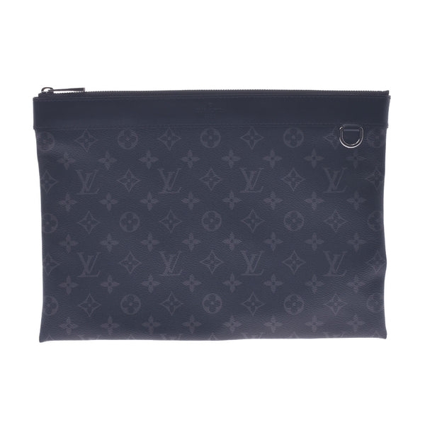 LOUIS VUITTON 路易威登单色 Eclipse 波切特探索黑色/灰色 M62291 男士单色 Eclipse 帆布离合器袋 A 级二手银藏