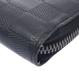 Louis Vuitton Louis Vuitton Damier Anfini Zippy Wallet Vertical Onyx N63548 Men's Leather Long Wallet B Rank Used Silgrin