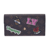 Louis Vuitton Louis Vuitton Monogram Portfoy Usara LV Stories Brown M63318 Women's Monogram Canvas Long Wallet A-Rank Used Silgrin