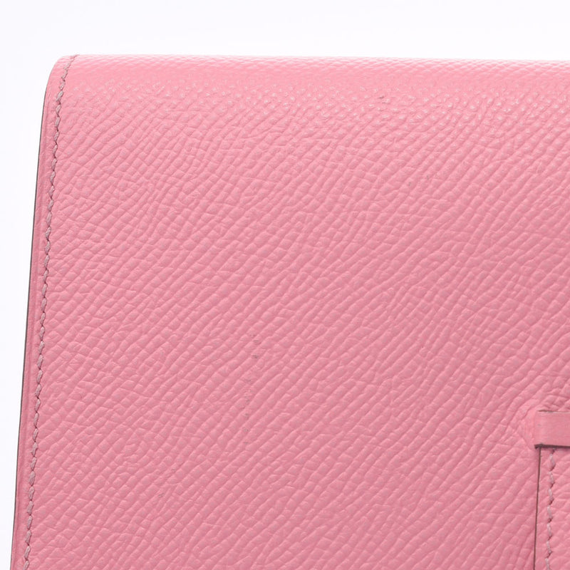 Hermes Hermes Biachan Frey Rose Cuticti Silver Bracket T雕刻（2015年左右）女士Voepson Long Wallet A-Rank使用水池