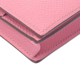 Hermes Hermes Biachan Frey Rose Cuticti Silver Bracket T雕刻（2015年左右）女士Voepson Long Wallet A-Rank使用水池