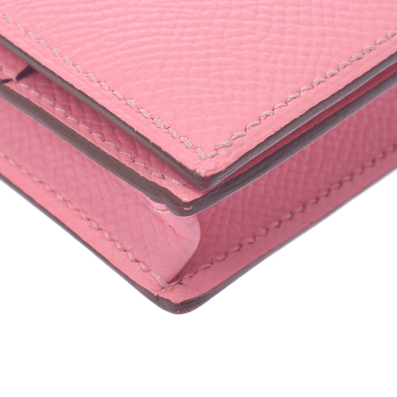 Hermes Hermes Biachan Frey Rose Cuticti Silver Bracket T雕刻（2015年左右）女士Voepson Long Wallet A-Rank使用水池