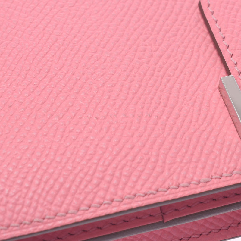 Hermes Hermes Biachan Frey Rose Cuticti Silver Bracket T雕刻（2015年左右）女士Voepson Long Wallet A-Rank使用水池