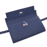 Hermes Hermes Kelly Wallet Blue Silver Silver Bracket □ Q Immediate (around 2013) Unisex Voepson Long Wallet B Rank Used Sinkjo