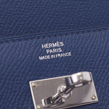 Hermes Hermes Kelly钱包蓝银银色支架□Q立即（2013年左右）UniSEX Voepson Long Wallet B等级使用水池