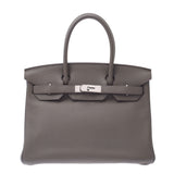 HERMMES爱马仕巴金30乙烷银金属零件O刻印（2011年左右）女士三丽英克里曼斯手提包AB等级二手银藏