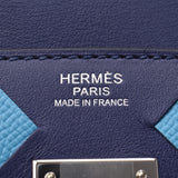 Hermes Hermes Burkin 30拍摄蓝色脚踝银色括号D刻（2019年左右）女士Swift / Epson Handbag New Sanko