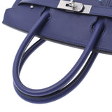 Hermes Hermes Burkin 30拍摄蓝色脚踝银色括号D刻（2019年左右）女士Swift / Epson Handbag New Sanko