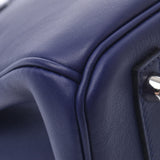 Hermes Hermes Burkin 30拍摄蓝色脚踝银色括号D刻（2019年左右）女士Swift / Epson Handbag New Sanko