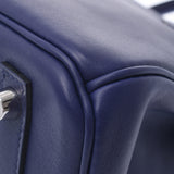 Hermes Hermes Burkin 30拍摄蓝色脚踝银色括号D刻（2019年左右）女士Swift / Epson Handbag New Sanko