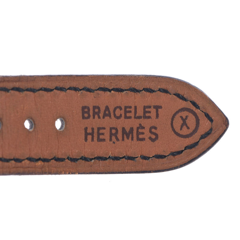 Hermes Hermes Medol女士GP /皮革手表石英白色航班AB排名使用过Silgrin