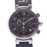 LOUIS VUITTON Louis Vuitton Tambour Chrono Q1121 Men's SS/Leather Watch Automatic Brown Dial A Rank Used Ginzo