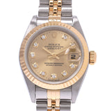 ROLEX Rolex Datejust 10P Diamond 69173G Ladies YG/SS Watch Automatic Winding Champagne Dial A Rank Used Ginzo