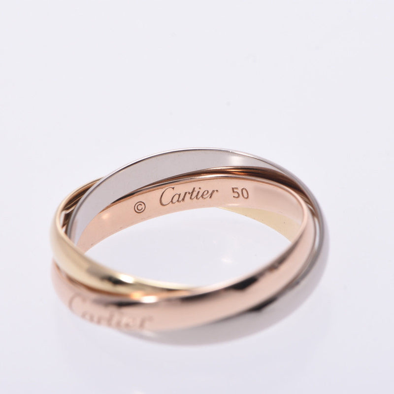 Cartier Cartier Trinity Three Color # 50 11 Ladies K18 YG / WG / PG Ring / Ring A Rank Used Silgrin