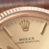 ROLEX Rolex Oyster Perpetual 1005 Boys YG / Leather Watch Automatic Changing Champagne Shalluge A-Rank Used Silgrin