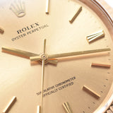 ROLEX Rolex Oyster Perpetual 1005 Boys YG / Leather Watch Automatic Changing Champagne Shalluge A-Rank Used Silgrin