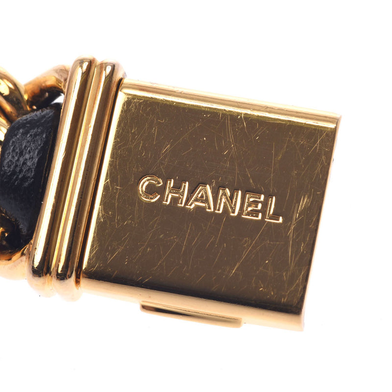 CHANEL Chanel Premiere Size L H0001 Women's GP / Leather Watch Quartz Black Table A-Rank Used Sinkjo