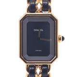 CHANEL Chanel Premier Size M H0001 Ladies GP/Leather Watch Quartz Black Dial AB Rank Used Ginzo