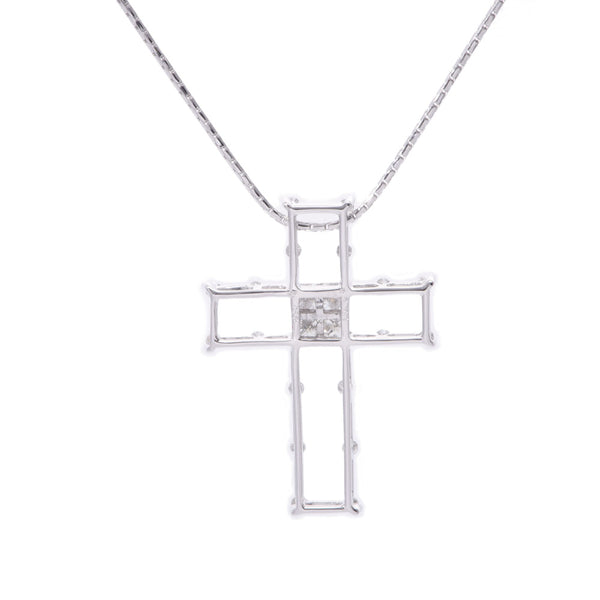 Ponte Vecchio Pontvekio Cross Motif钻石0.58CT女士K18WG项链A-Rank使用Silgrin