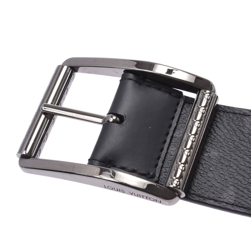 Louis Vuitton Louis Vuitton Eclipse Santure Leverso 95cm Black / Gray M9044T Men's Leather Belt A-Rank Used Sinkjo