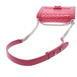 CHANEL シャネル ボーイシャネル チェーンショルダーバッグ ピンク シルバー金具 レディース エナメル ショルダーバッグ ABランク 中古 銀蔵
