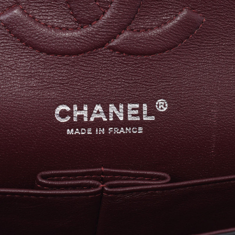 Chanel Chanel Matrasse Chain Shoulder Double Lid Black Silver Bracket Ladies Lamskin Shoulder Bag A-Rank Used Silgrin