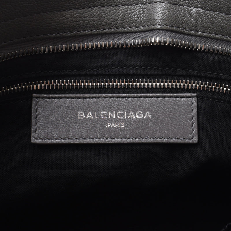 Balenciaga valenciaga金属边缘城市2way包灰色银色支架390154男女皆宜的皮革手提包A级二手硅牛