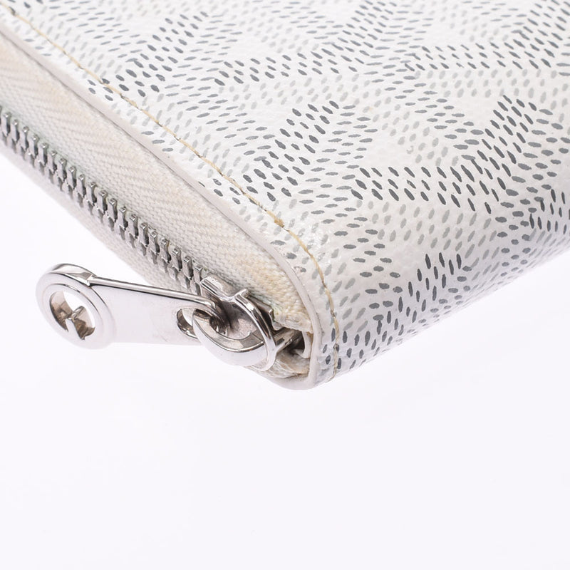 GOYARD] Goyal Round zipper long wallet PVC White Unisex Long