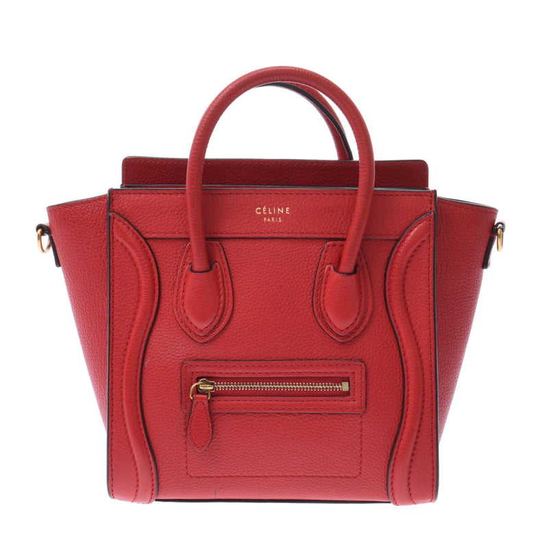 Celine Luggage Nano Shopper 2way Red Women s Handbag CELINE Used