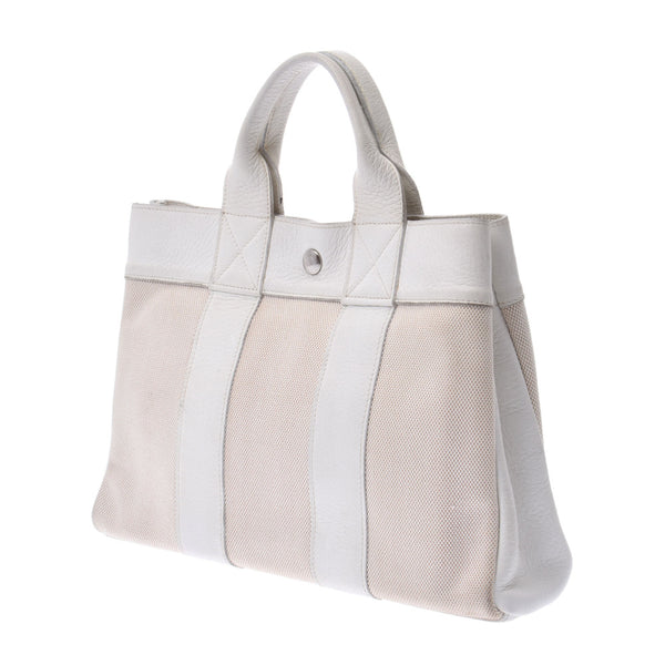 Hermes Hermes Fooltu PM White □ G Engraved (around 2003) Unisex Leather / Twaru Ash Tote Bag AB Rank Used Sinkjo