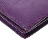 Hermes Hermes Beams Frelation Purple Silver Bracket □ M Steel (around 2009) Unisex Lizard Two-folded wallet B rank used Silgrin