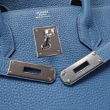 Hermes Hermes Burkin 30 Azul Silver Bracket C Engraved (around 2018) Ladies Triyo Clemance Handbag New Sanko