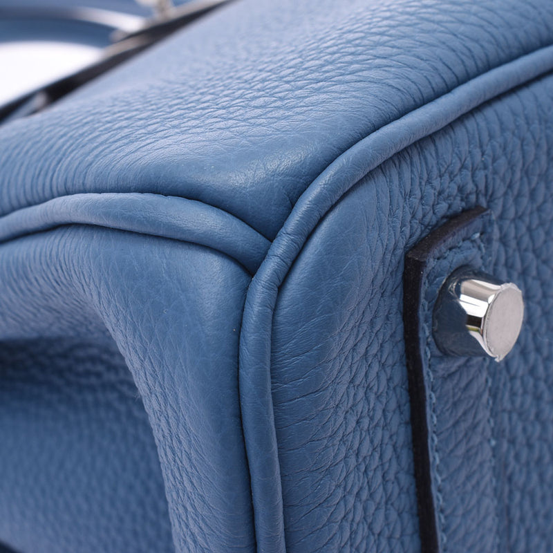 Hermes Hermes Burkin 30 Azul Silver Bracket C Engraved (around 2018) Ladies Triyo Clemance Handbag New Sanko