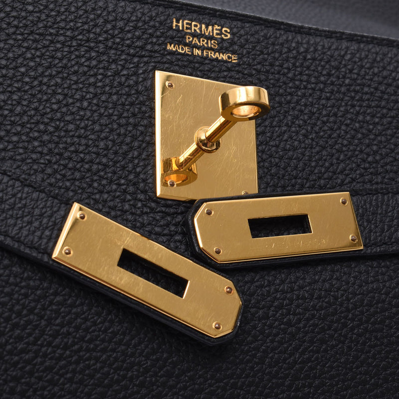 Hermes Hermes Kelly 35代替缝制2way包黑金支架□O-ingraving（2011年左右）女士多哥手提包A排名使用水池