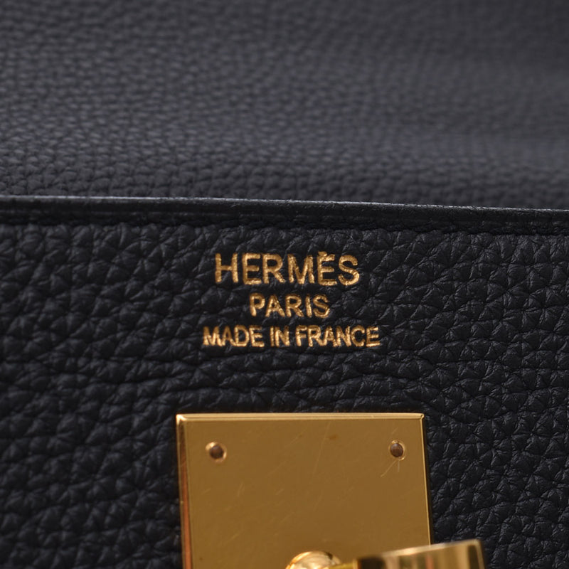 Hermes Hermes Kelly 35代替缝制2way包黑金支架□O-ingraving（2011年左右）女士多哥手提包A排名使用水池